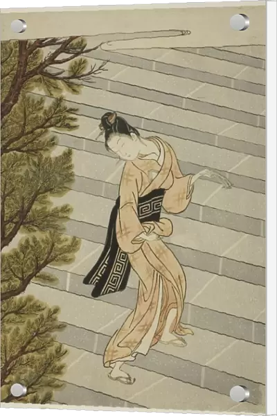 Climbing the steps one hundred times, c. 1765. Creator: Suzuki Harunobu