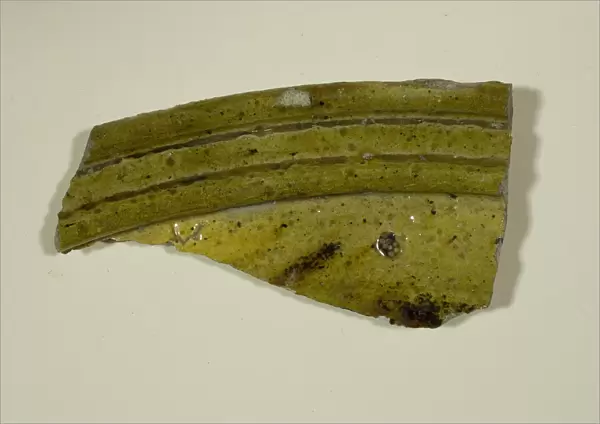 Fragment of a Bowl with Double Molded Rim, 13th-14th century. Creator: Unknown