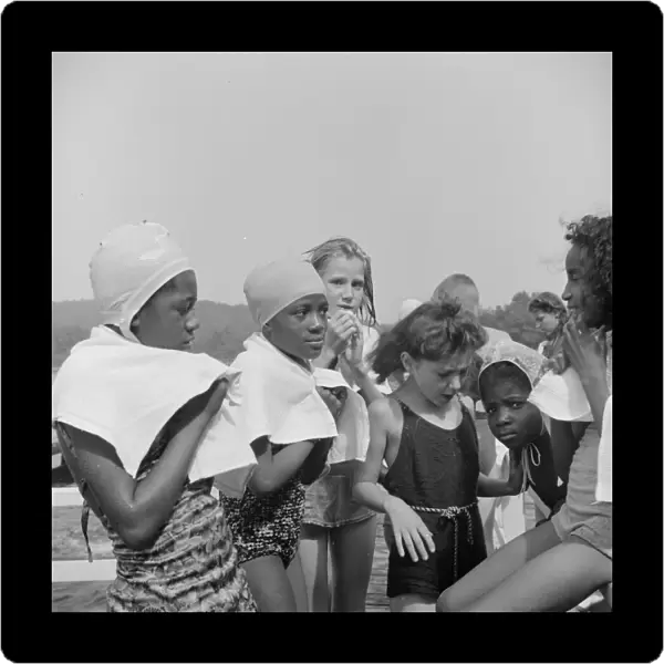The end of a swimming period, Camp Christmas Seals, Haverstraw, New York, 1943. Creator: Gordon Parks