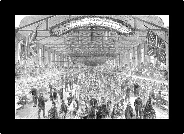 Banquet to the Fusilier Guards and others of Her Majesty's Troops, 1000 in number, at St... 1862. Creator: Unknown