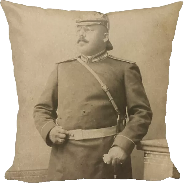 Fire Chief A. F. Domishkevich in Uniform with a Sabre and in a Helmet, 1901. Creator: Unknown