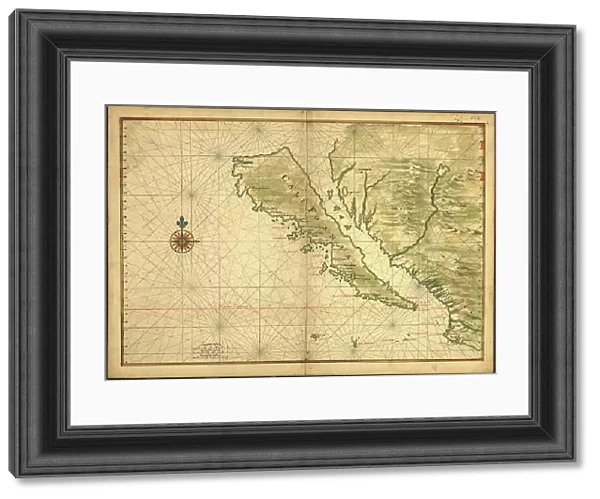 Map of California shown as an island, c 1650. Creator: Johannes Vingboons