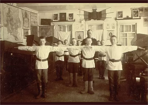 School Gymnastics, 1909. Creator: Nikolai Georgievich Katanaev