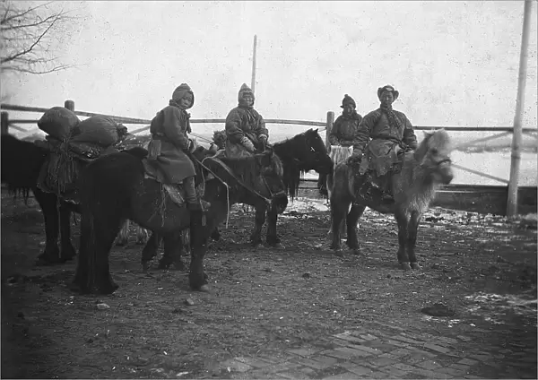 Yakuts on horses, 1890. Creator: Unknown