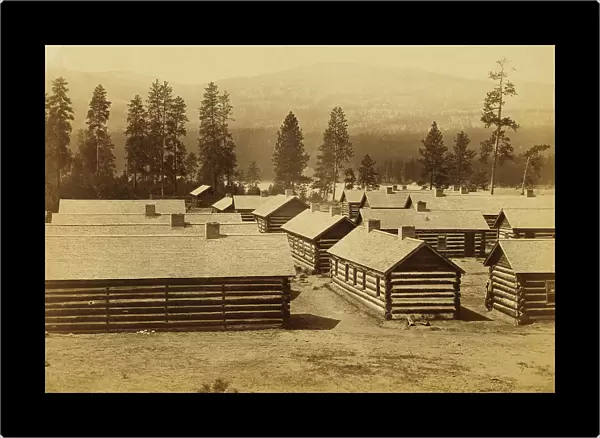 No 2, log huts, winter quarters of the Br N Am Boundary Commission on... between 1858 and 1861. Creator: Unknown