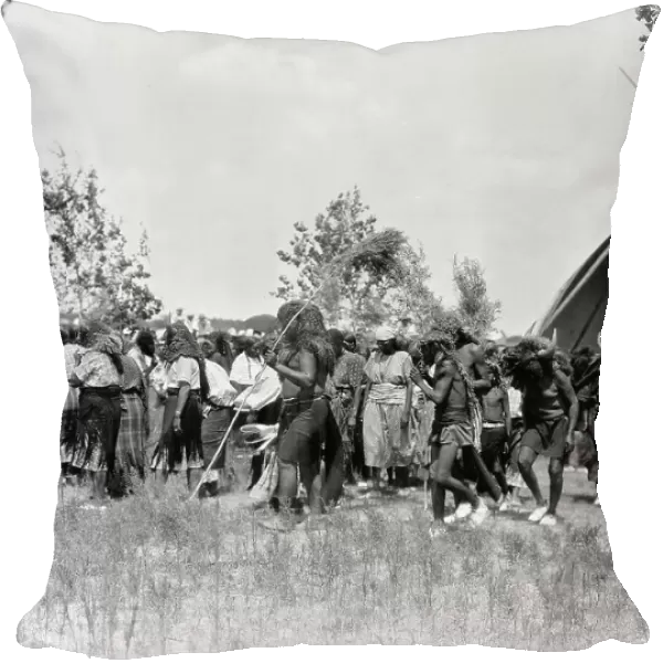 Buffalo Society, animal dance-Cheyenne, c1927. Creator: Edward Sheriff Curtis