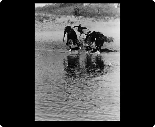 Water rite purification, Cheyenne animal dance, c1927. Creator: Edward Sheriff Curtis