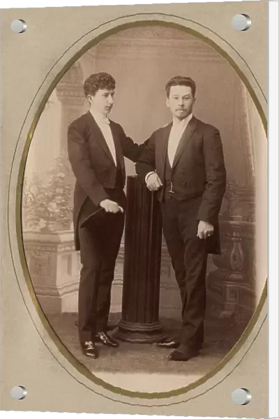 Two young men in civilian suits, 1892. Creator: Bogdanovich