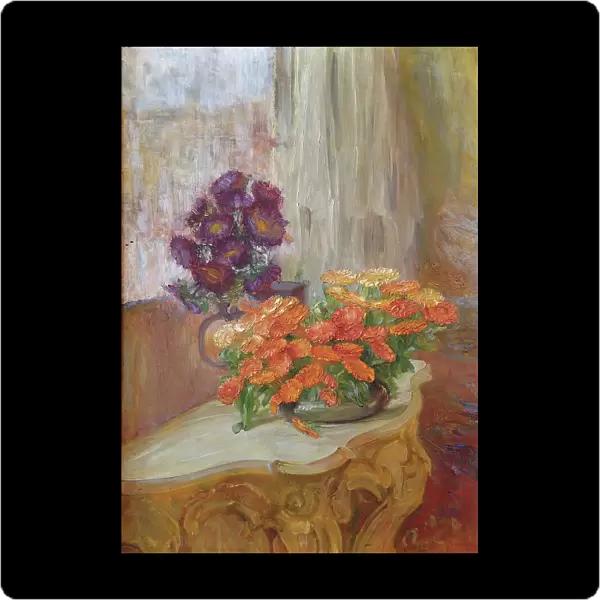 Asters and marigolds, (c1900s). Creator: Ida Eléonora de Schulzenheim
