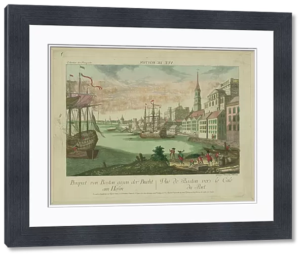 View of Boston Harbor, 1770s. Creator: Habermann, Franz Xaver (1721-1796)