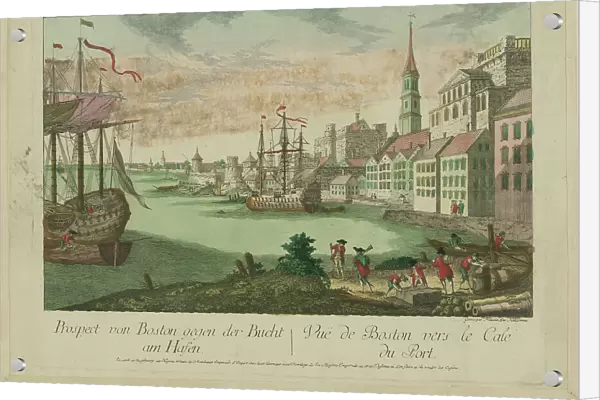 View of Boston Harbor, 1770s. Creator: Habermann, Franz Xaver (1721-1796)