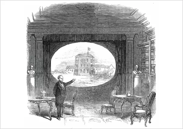 Mr. Bunn on the Stage, at the St. James's Theatre - Scene the Blackfriars Theatre, 1850. Creator: Unknown