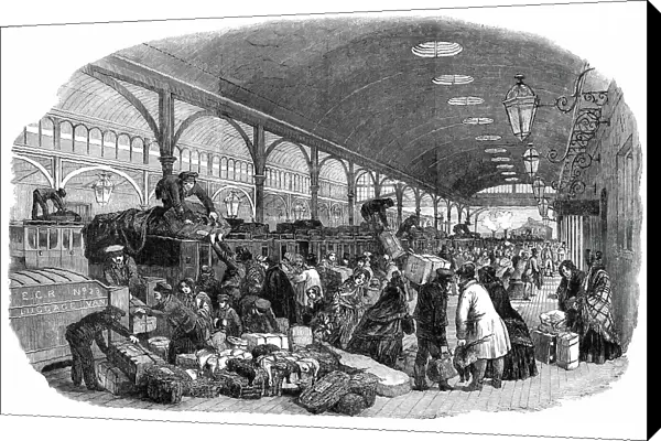 Arrival of Christmas Train, Eastern Counties Railway - drawn by Duncan, 1850. Creator: Unknown