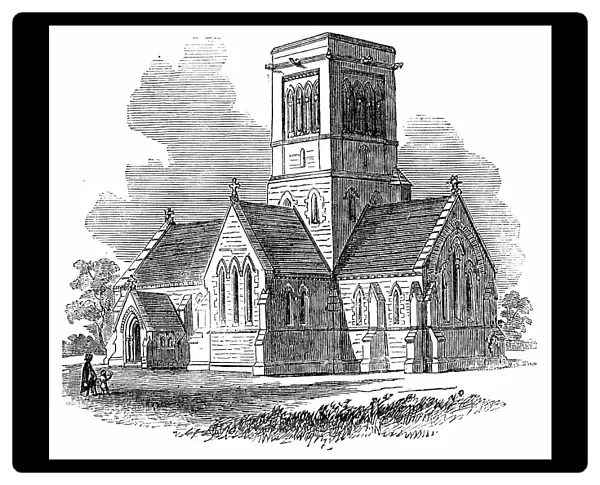 New Church of St. Paul, Rusthall, near Tunbridge Wells, 1850. Creator: Unknown
