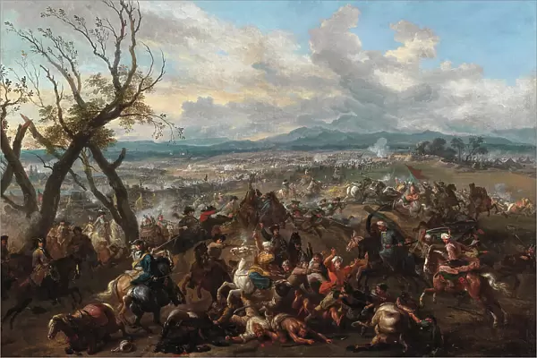 Prince Eugene of Savoy leading a charge near Belgrade during the Siege of 1717. Creator: Huchtenburgh, Jan van (1647-1733)
