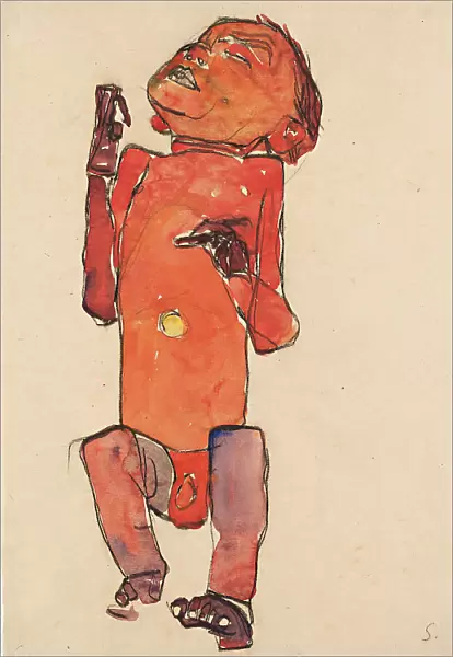 Lying Newborn, 1910. Creator: Schiele, Egon (1890-1918)