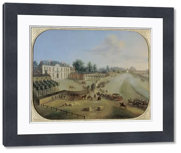 View of Chateau de la Muette with the arrival of the King, c1738. Creator: Charles-Leopold Grevenbroeck