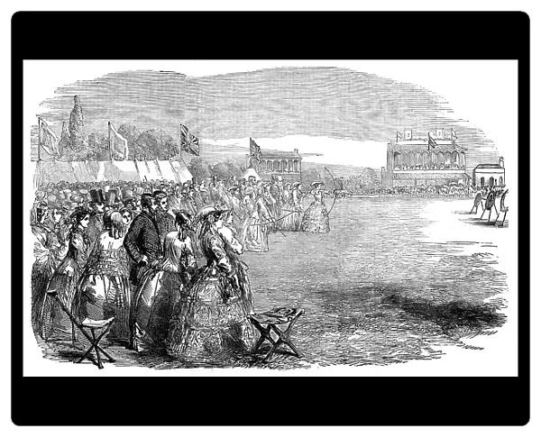 Grand National Archery Meeting on the Race-Ground, Shrewsbury, 1854. Creator: Unknown
