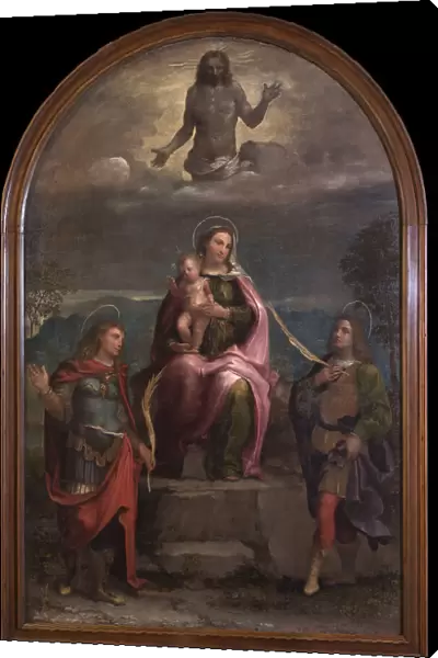 Madonna and Child, the Redeemer with Saints Vitus and Modestus, Between 1500 and 1524. Creator: Morto da Feltre (Lorenzo Luzzo) (ca 1480-1527)