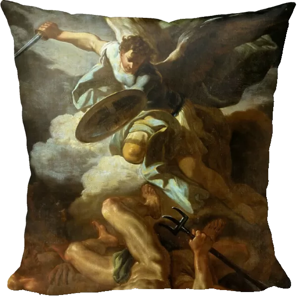 The Archangel Michael defeating Lucifer, 1750. Creator: Giaquinto, Corrado (1703-1766)