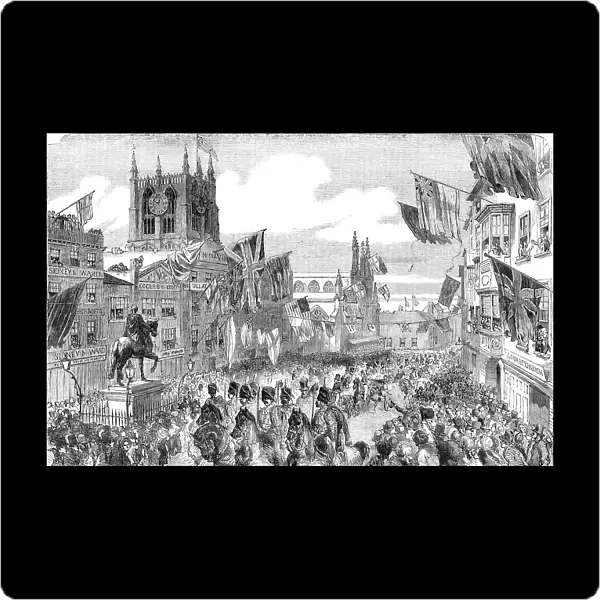 Her Majesty's Visit to Hull - the Procession in the Market-Place, 1854. Creator: Unknown