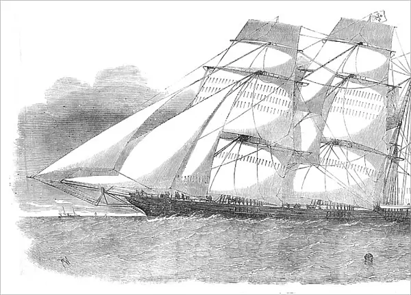 The Sunderland Clipper Barque, 'Flying Dragon', 1854. Creator: Unknown. The Sunderland Clipper Barque, 'Flying Dragon', 1854. Creator: Unknown