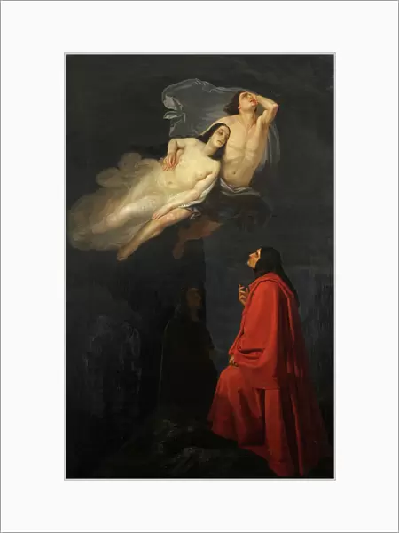 Dante and Virgil encounter Paolo and Francesca, 1846. Creator: Frascheri, Giuseppe (1809-1886)