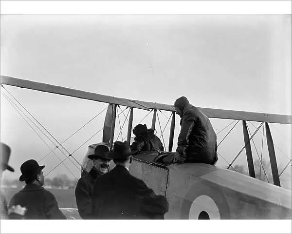 Allied Aircraft - Demonstration At Polo Grounds; Col. Charles E. Lee, British Aviator... 1917. Creator: Harris & Ewing. Allied Aircraft - Demonstration At Polo Grounds; Col. Charles E. Lee, British Aviator... 1917. Creator: Harris & Ewing