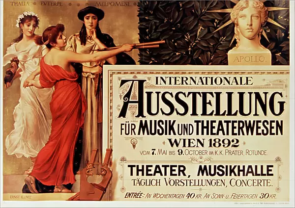 International exhibition for music and theater, Vienna, 1892. Creator: Klimt, Ernst (1864-1892)