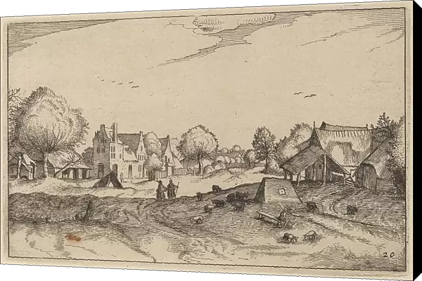Village Road, published 1612. Creator: Claes Jansz Visscher