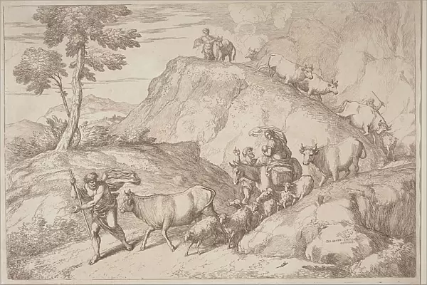 An Elderly Shepherd Leading the Flock, 1758 / 1759. Creator: Gaetano Gherardo Zompini