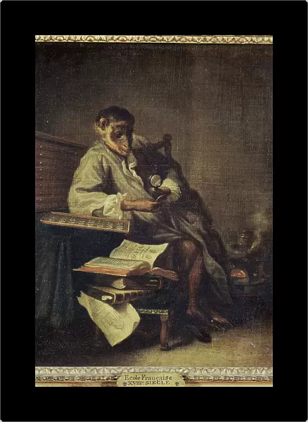 Le singe antiquaire, 1740. Creators: Unknown, Jean-Simeon Chardin