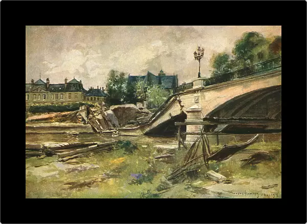 Soissons; Le Pont sur L'Aisne, 1915. Creator: Francois Flameng
