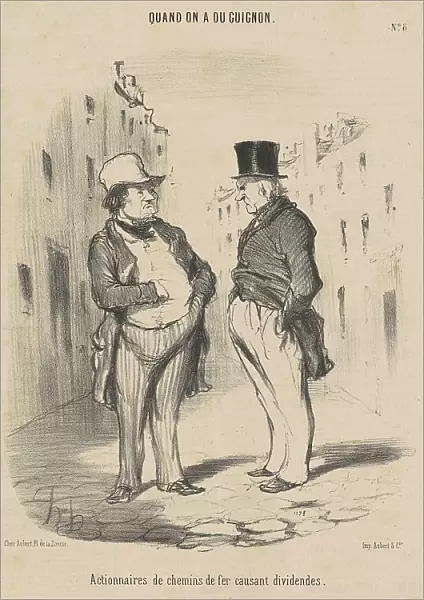 Actionnaires de chemins de fer causant dividendes, 19th century. Creator: Honore Daumier