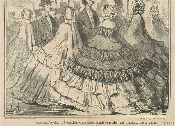 Aux Champs-Elysées...De trois a six heures, 19th century. Creator: Honore Daumier
