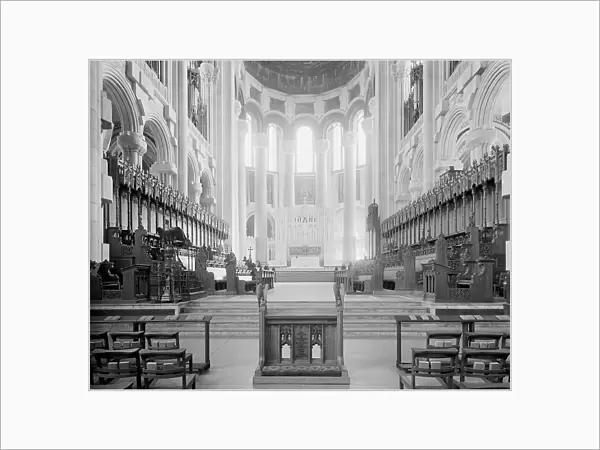 Choir stalls, Cathedral of St. John the Divine, New York, c.between 1910 and 1920. Creator: Unknown