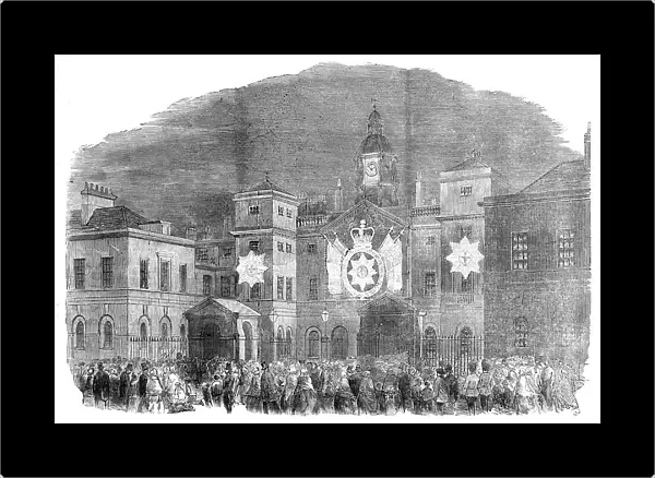 The Peace Illuminations - the Horse Guards, Whitehall Front, 1856. Creator: Unknown