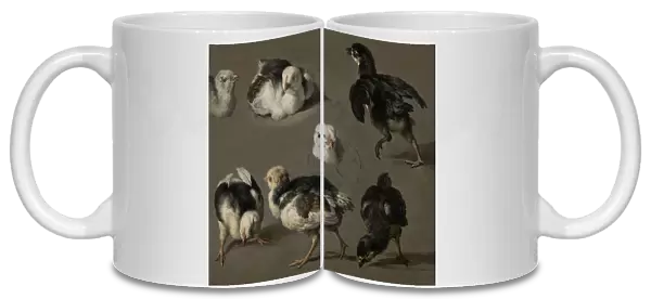 Seven Chicks, c.1665-c.1668. Creator: Melchior d'Hondecoeter