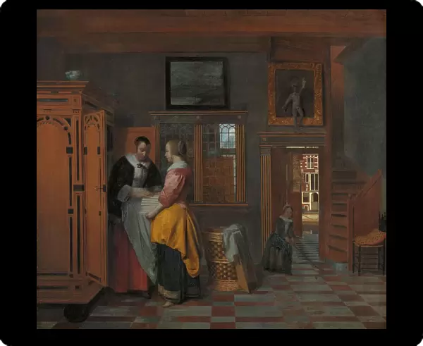 Interior with Women beside a Linen Cupboard, 1663. Creator: Pieter de Hooch