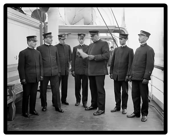 Group of officers on deck, Greenwich, Conn. between 1905 and 1915. Creator: Unknown