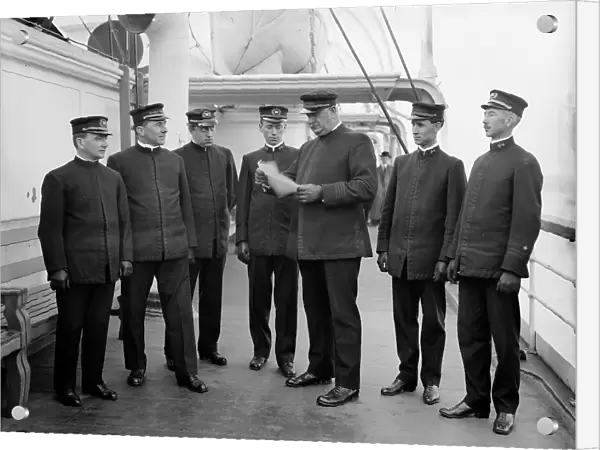 Group of officers on deck, Greenwich, Conn. between 1905 and 1915. Creator: Unknown