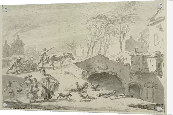 Village Scene (January), c17th century. Creator: Nicolaes Berchem