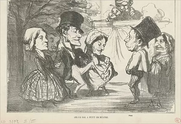 Grand bal a petit orchestre... (recto); Une société en nom collectif (verso), 19th century. Creator: Honore Daumier