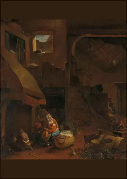 Interior of a peasant hut, 1650-1693. Creator: Hendrik Mommers