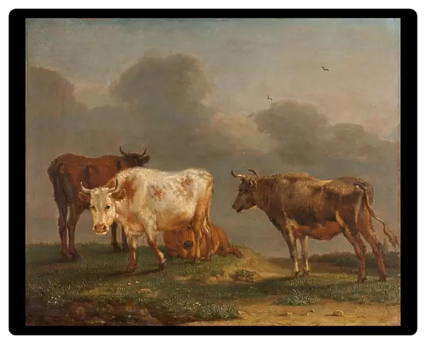 Four Young Bulls in a Meadow, 1651. Creator: Paulus Potter