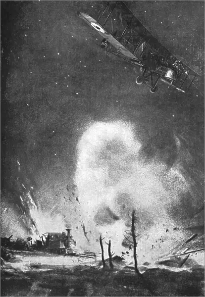 Combat Aerien; La Guerre Aerienne sur le front Britannique; Bombardement de nuit a l'arriere... 19 Creator: Joseph Simpson