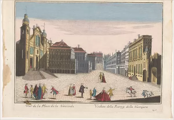 View of the Piazza della Nunziata in Genoa, 1700-1799. Creator: Unknown