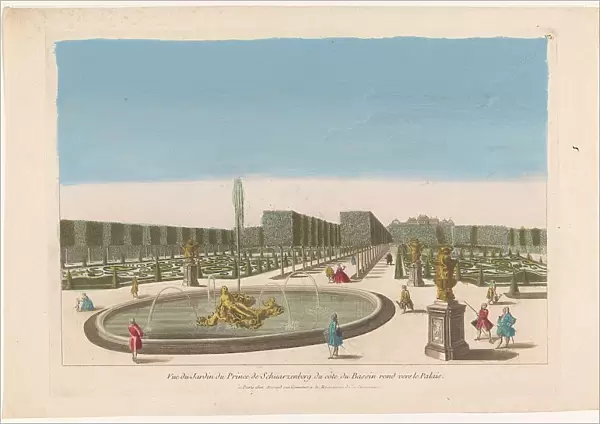 View of the fountain of the garden of the Palais Schwarzenberg in the vicinity... 1700-1799. Creator: Anon