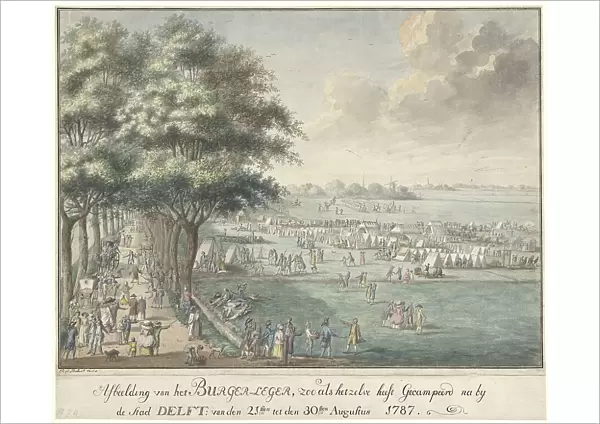Encampment at Delft, August 1787, (1787). Creator: P.A. Robart