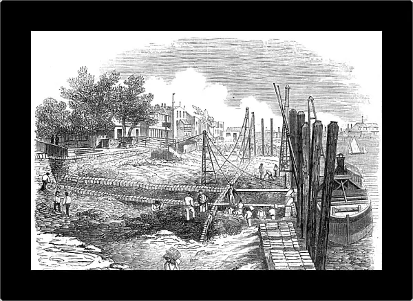Progress of the Embankment of the Thames at Chelsea, 1857. Creator: Unknown